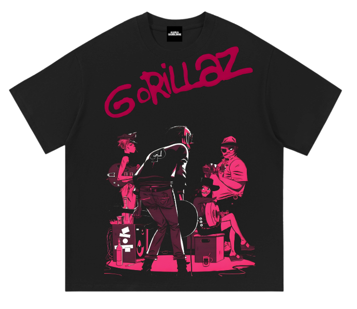 Gorillaz Pink Session camiseta negra