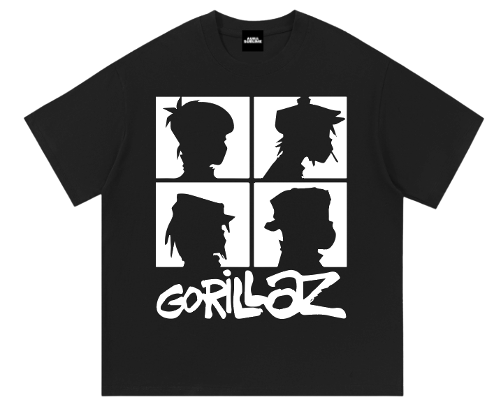 Gorillaz Silhouettes camiseta negra