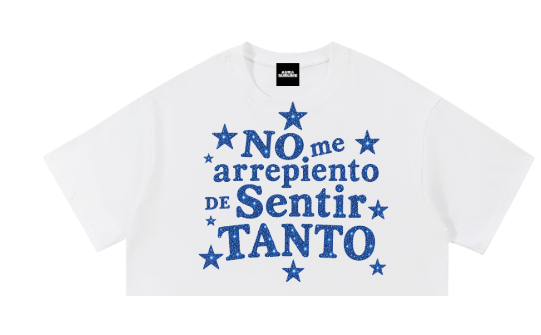 Imagen ilustrativa crop top Blanco estampado Azul