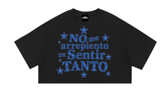 Imagen ilustrativa crop top Negro estampado Azul