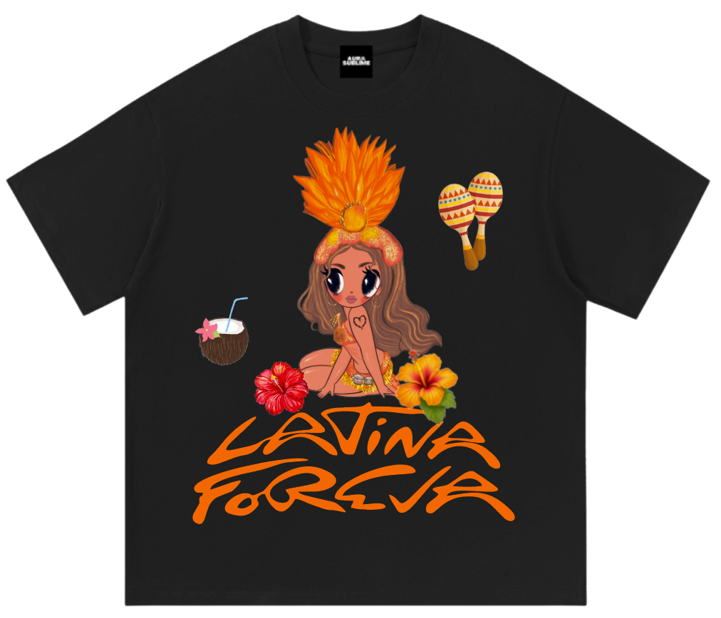 Karol G Latina Foreva Tropical negro, frente