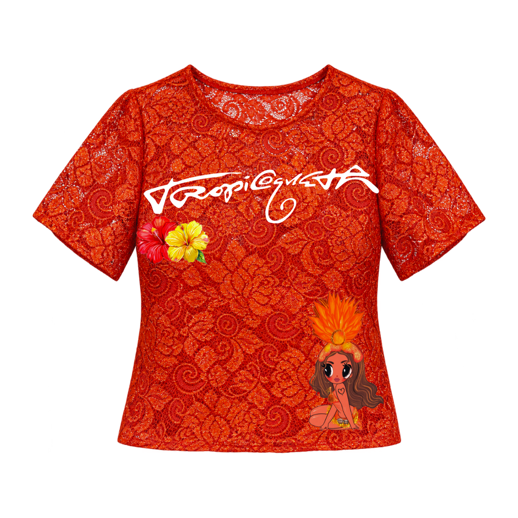 Karol G Tropitour encaje naranja fotografía uniforme