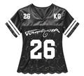 Karol G Tropitour 26 jersey de encaje negro vista frontal