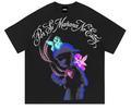 Diseño 09 Hadas Neón, camiseta negra vista frontal