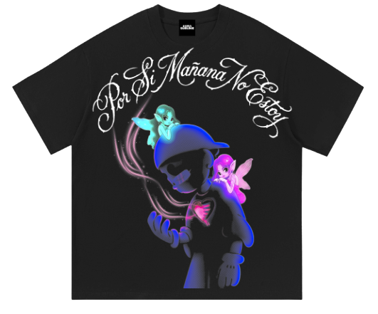 Diseño 09 Hadas Neón, camiseta negra vista frontal