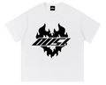 Diseño 11 Flame Logo, camiseta blanca vista frontal